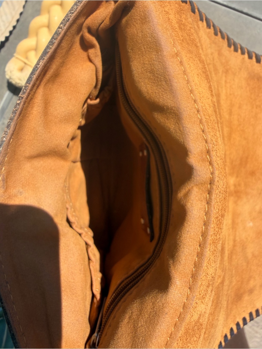 Handcrafted Turquoise-Accented Tooled Leather Crossbody Bag - Picture 8 of 9